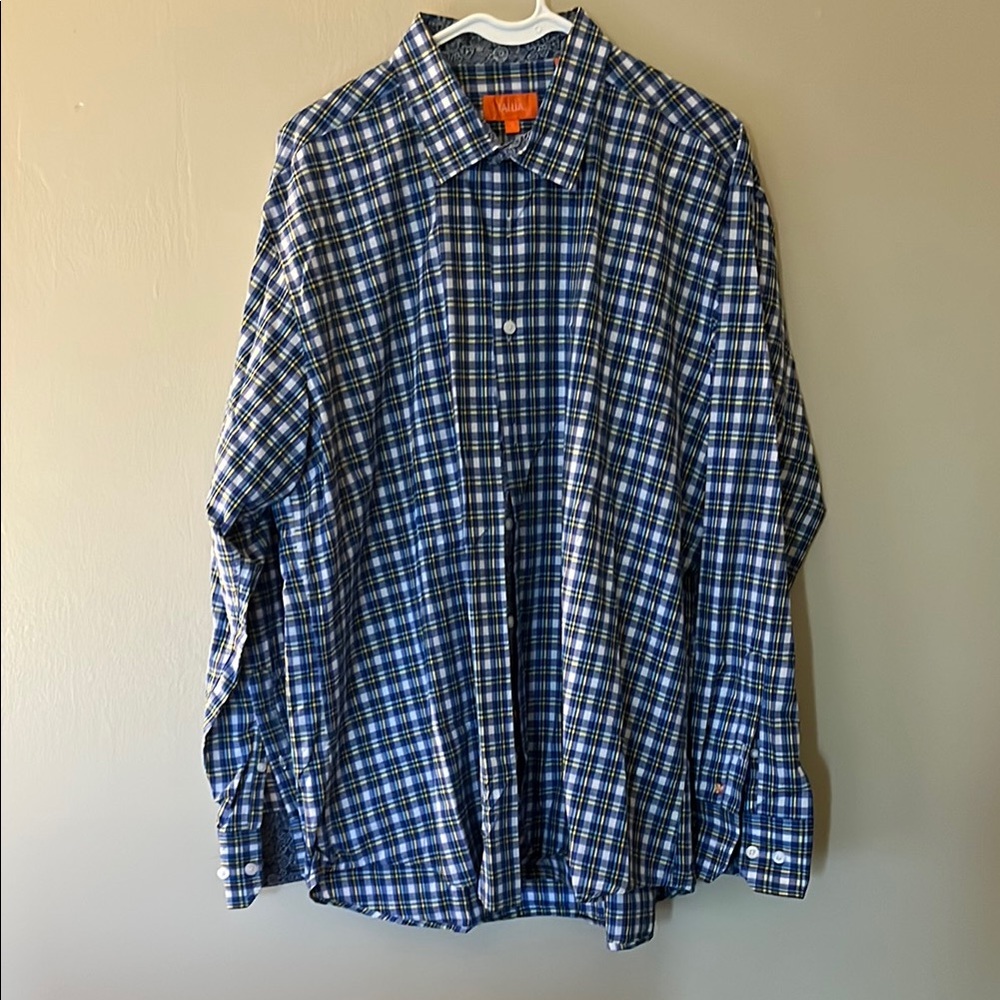 TALLIA Blue and White Plaid Casual Shirt